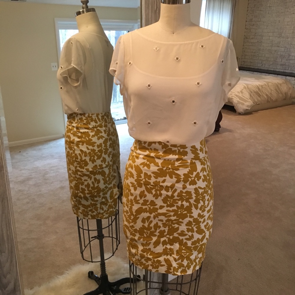 Ann Taylor Diamond Mirror Sheer Blouse